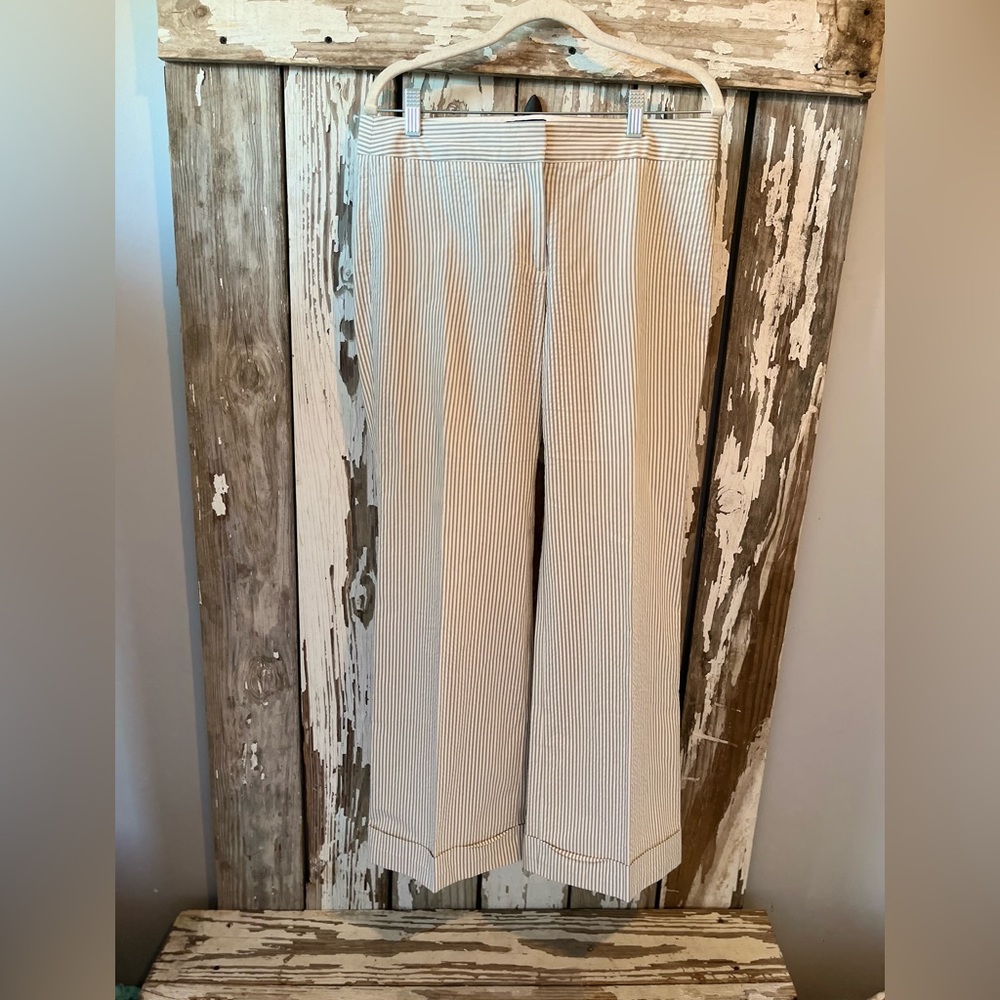 J. Crew Beige Seersucker Pants